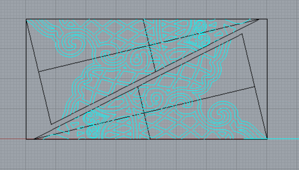 The pieces were laid out into 4'x8' sheets for CNC cutting